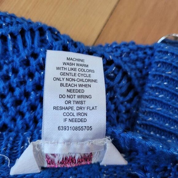 Vintage y2k candie's blue crochet crop top button details maximalist mcbling - Picture 6 of 8